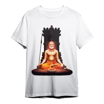 Raghavendra Pima  Round Neck T-shirt - White