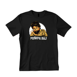Allu Arjun (Pushpa Raj)  Pima Round Neck T-Shirt - BLACK