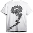 Bicycle Chain Pima Round Neck T-shirt - White