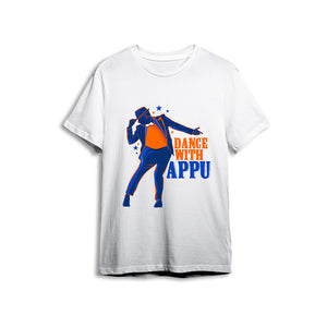 Dance With Appu Pima  Round Neck T-shirt - White