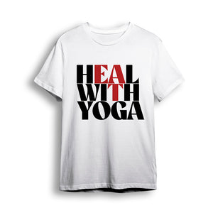 Heal With Yoga Pima Round Neck T-shirt - White