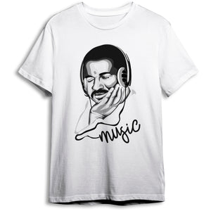 Music Pima Round Neck T-shirt - White