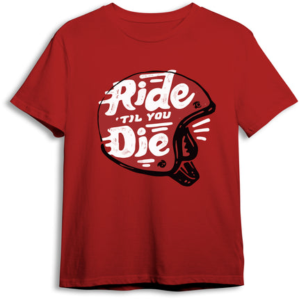 Ride Til You Die Eco Round Neck T-Shirt - Red