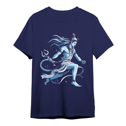 Shiva Pima Round Neck T-shirt - Navy Blue