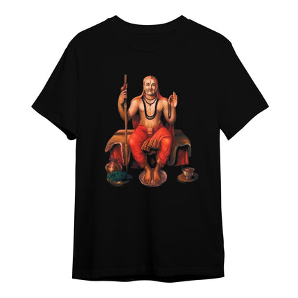 Sri Guru raghavendra Swami Eco Round Neck T-shirt - Black